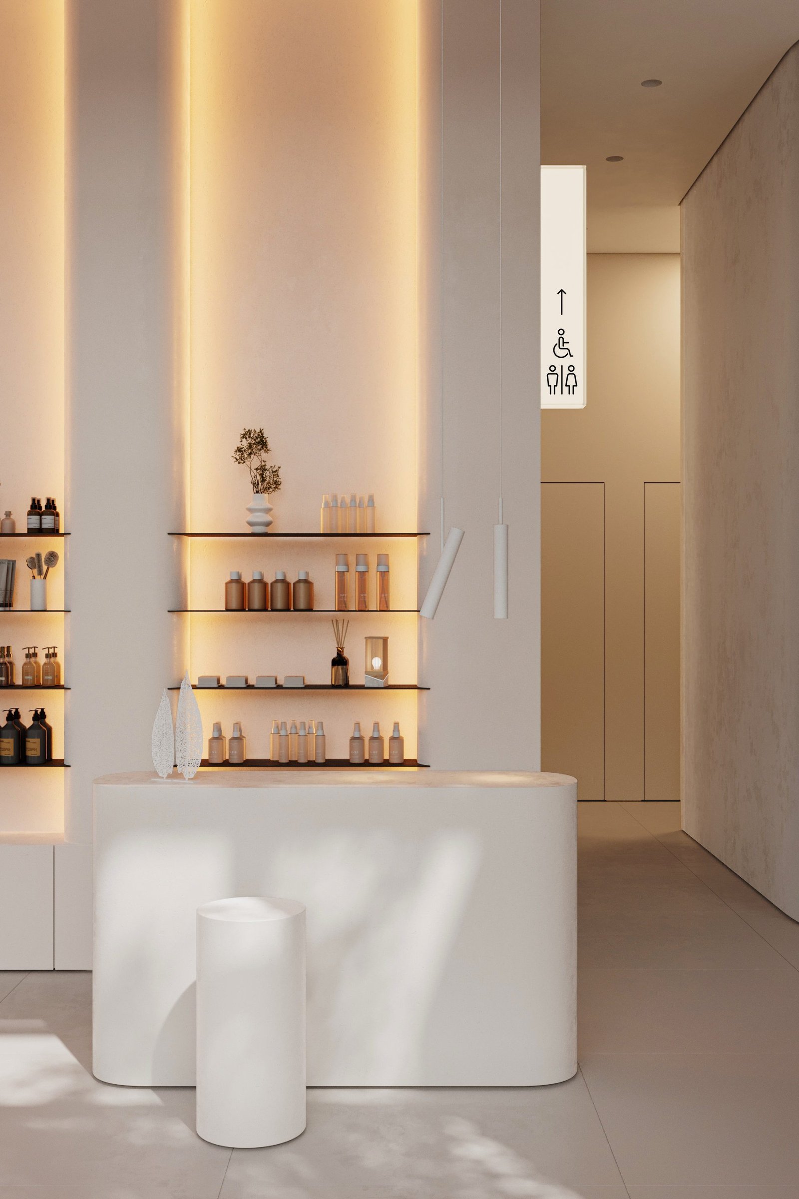 Curated skincare retail display